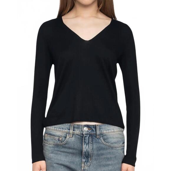 NEW ZADIG & VOLTAIRE nosfa merino wool sweater in black